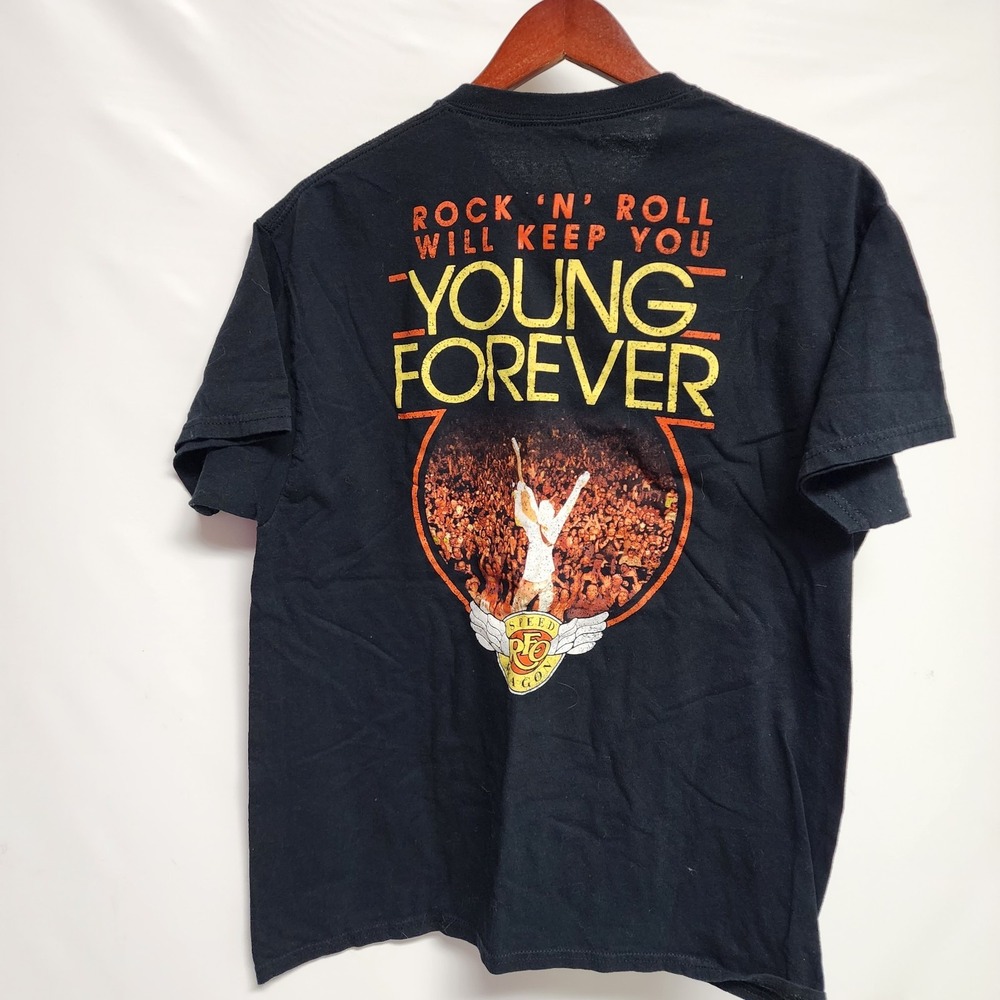 Reo Speedwagon‎ Young Forever 2023 T-Shirt Black Cotton Unisex Lg Preowned
